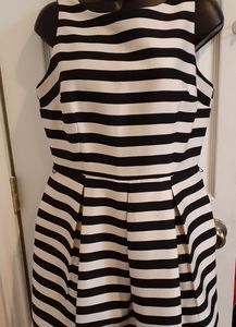 cocktail dress stripe black/ cream